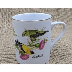 Goldfinch with Thistles Mug, Bone China Mug with Birds, John James Audubon.